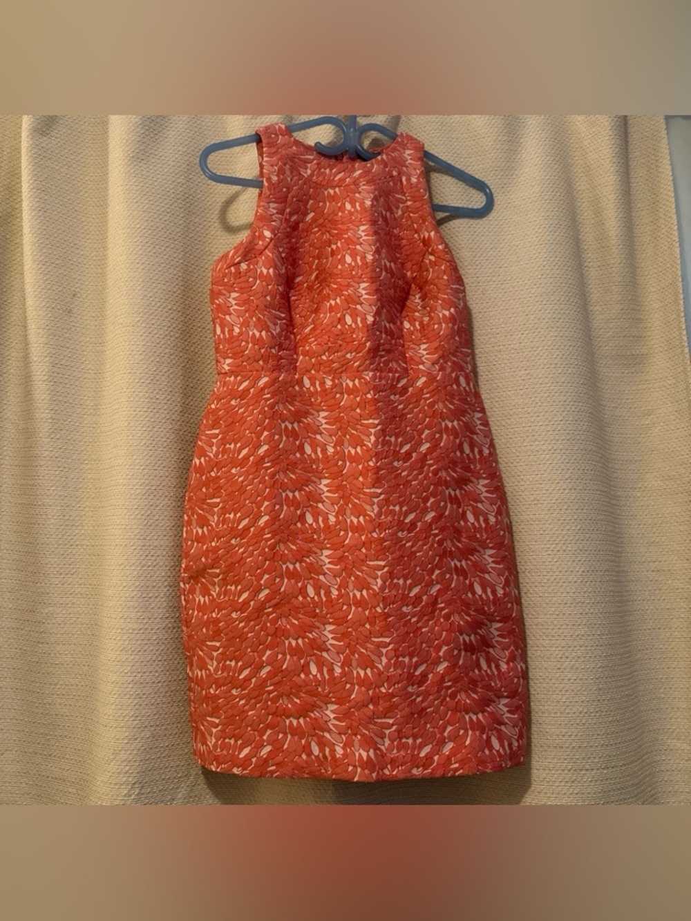 Coral Printed Sleeveless Midi Sheath Dress